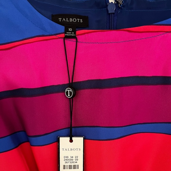 TALBOTS NWT Ladies Sleeveless Striped Dress, SZ10 - Picture 2 of 9